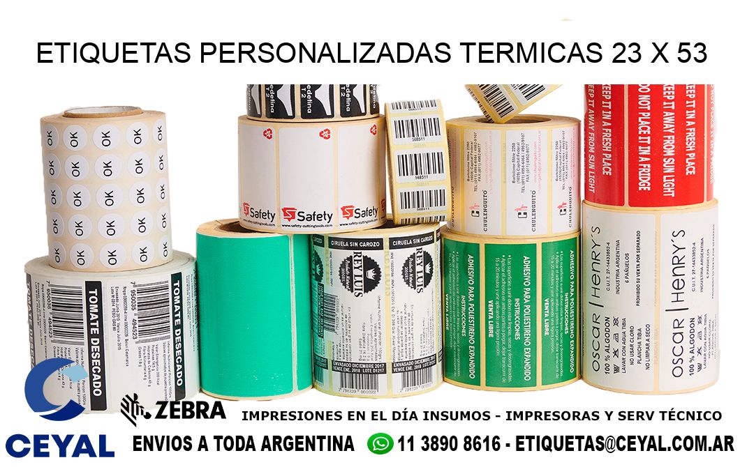 ETIQUETAS PERSONALIZADAS TERMICAS 23 x 53
