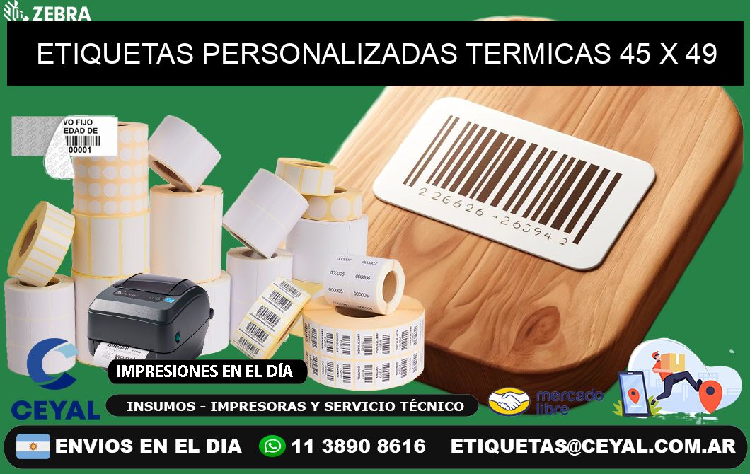 ETIQUETAS PERSONALIZADAS TERMICAS 45 x 49