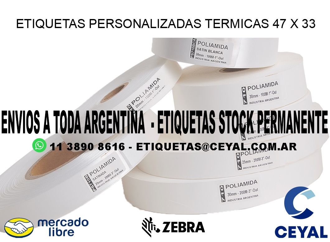 ETIQUETAS PERSONALIZADAS TERMICAS 47 x 33