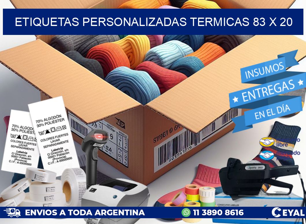 ETIQUETAS PERSONALIZADAS TERMICAS 83 x 20