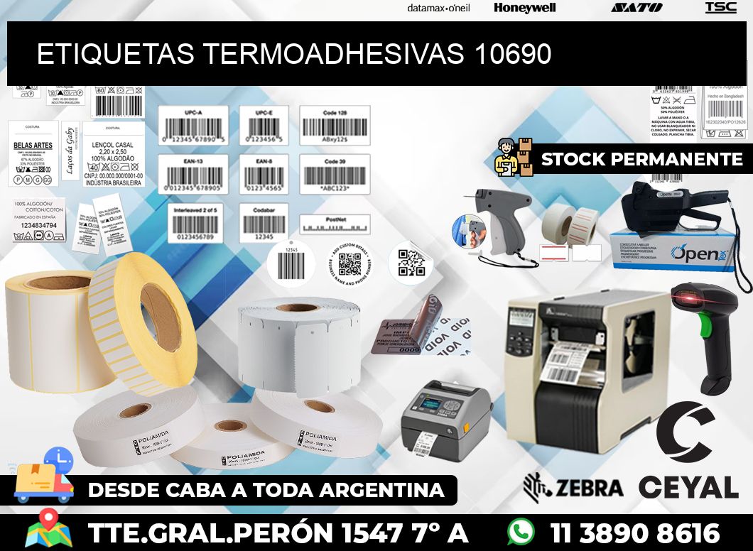 ETIQUETAS TERMOADHESIVAS 10690