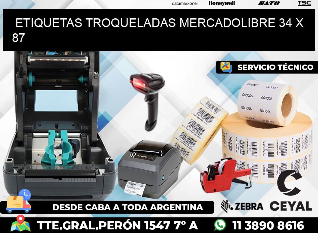 ETIQUETAS TROQUELADAS MERCADOLIBRE 34 x 87