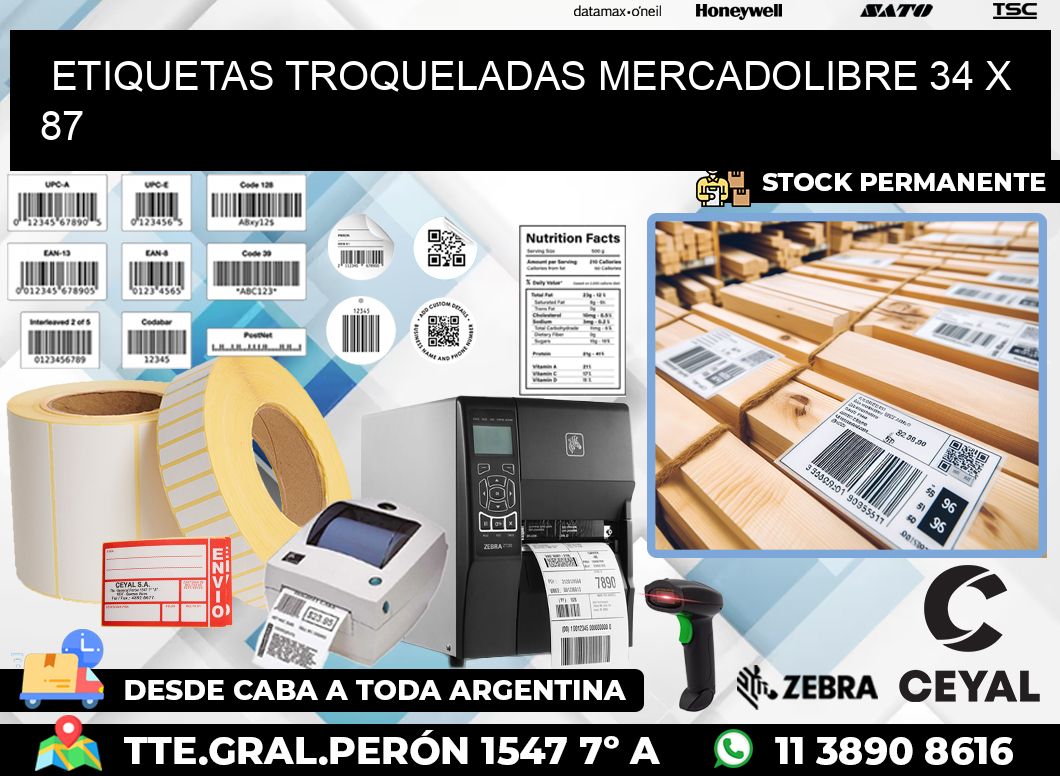ETIQUETAS TROQUELADAS MERCADOLIBRE 34 x 87