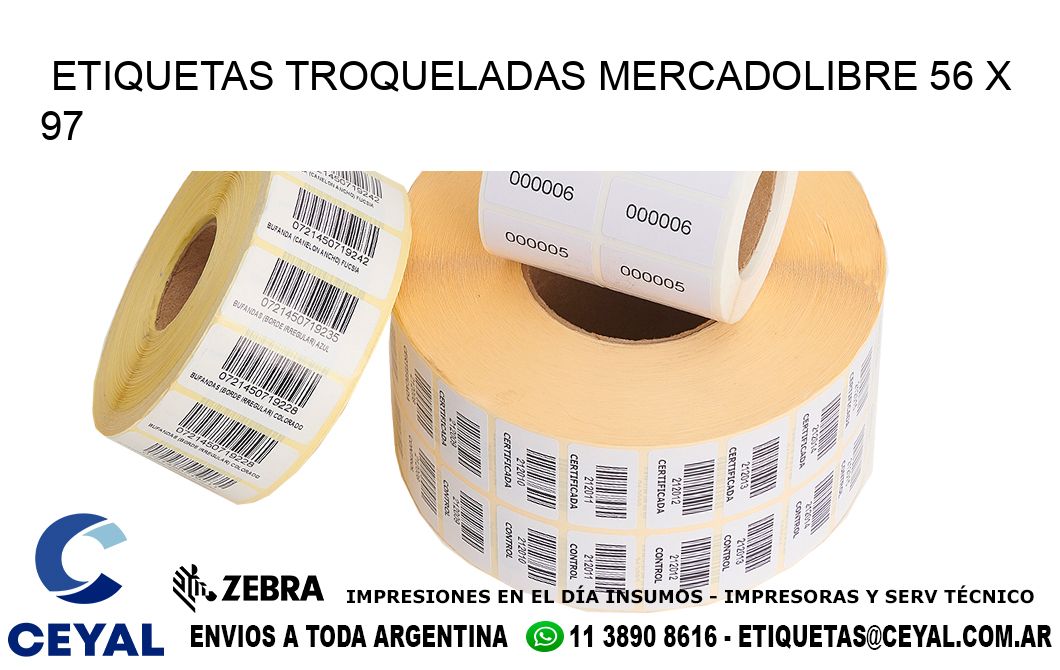 ETIQUETAS TROQUELADAS MERCADOLIBRE 56 x 97