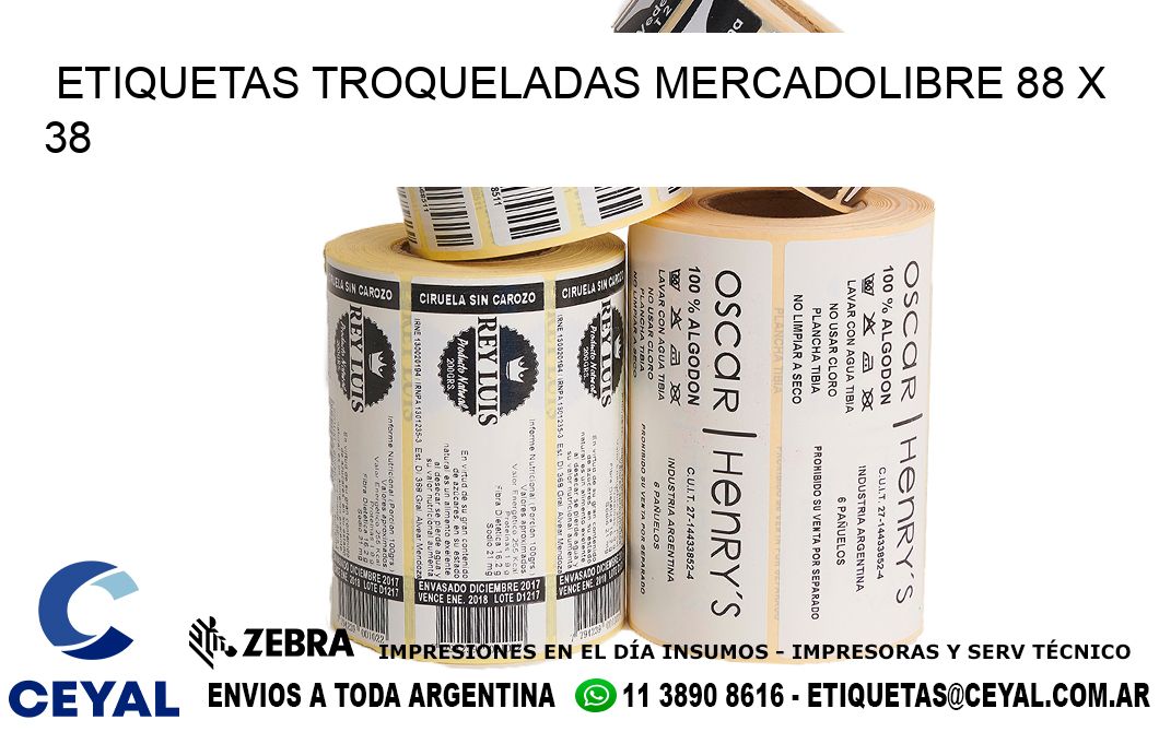 ETIQUETAS TROQUELADAS MERCADOLIBRE 88 x 38