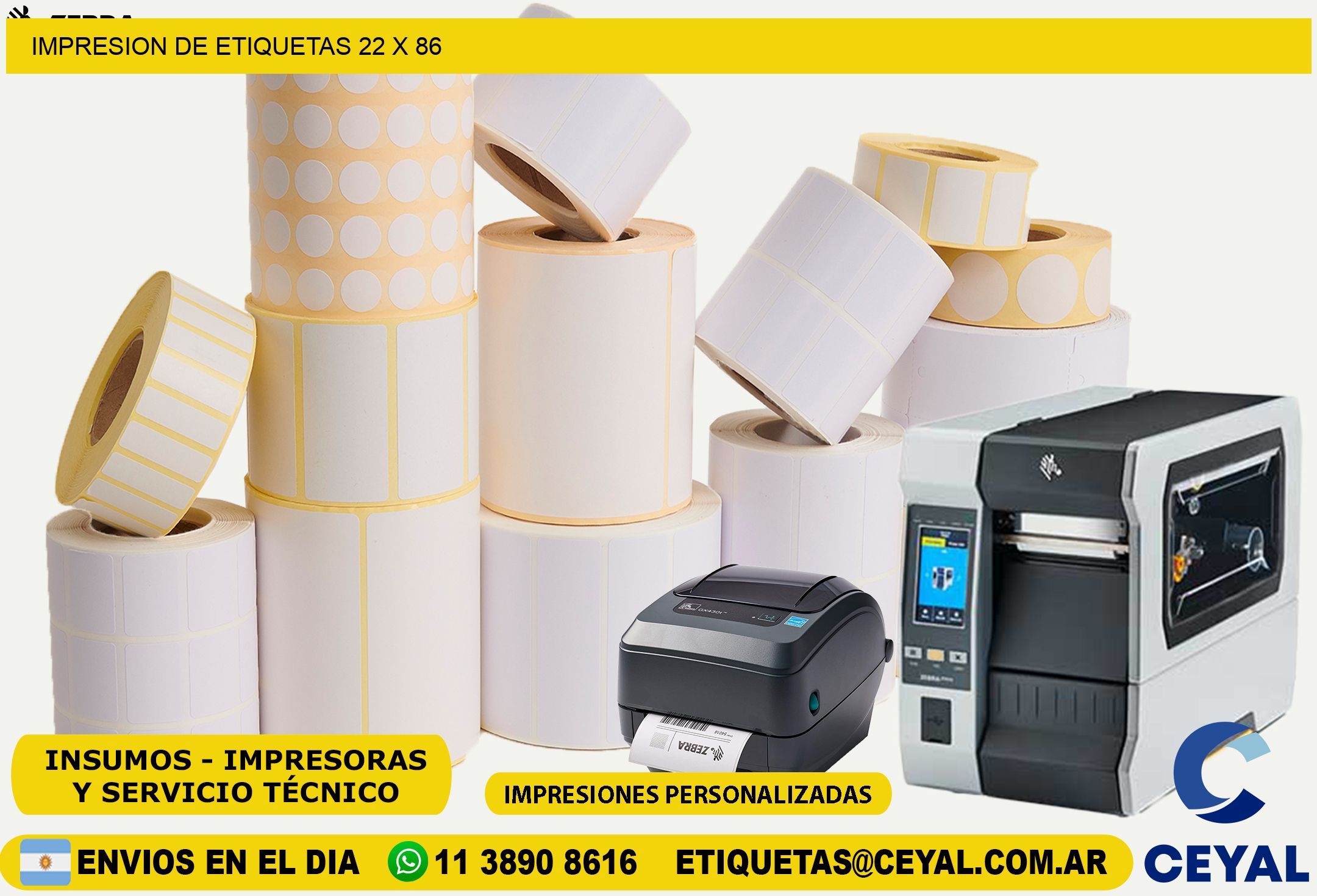 IMPRESION DE ETIQUETAS 22 x 86