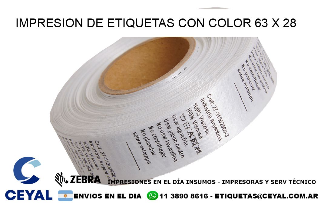 IMPRESION DE ETIQUETAS CON COLOR 63 x 28