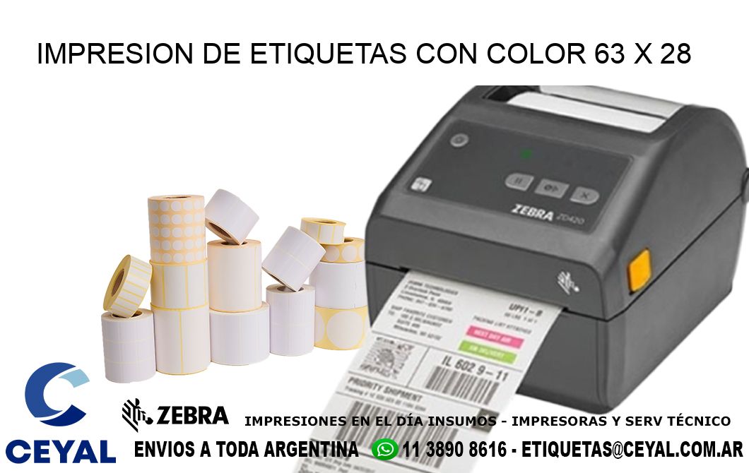 IMPRESION DE ETIQUETAS CON COLOR 63 x 28