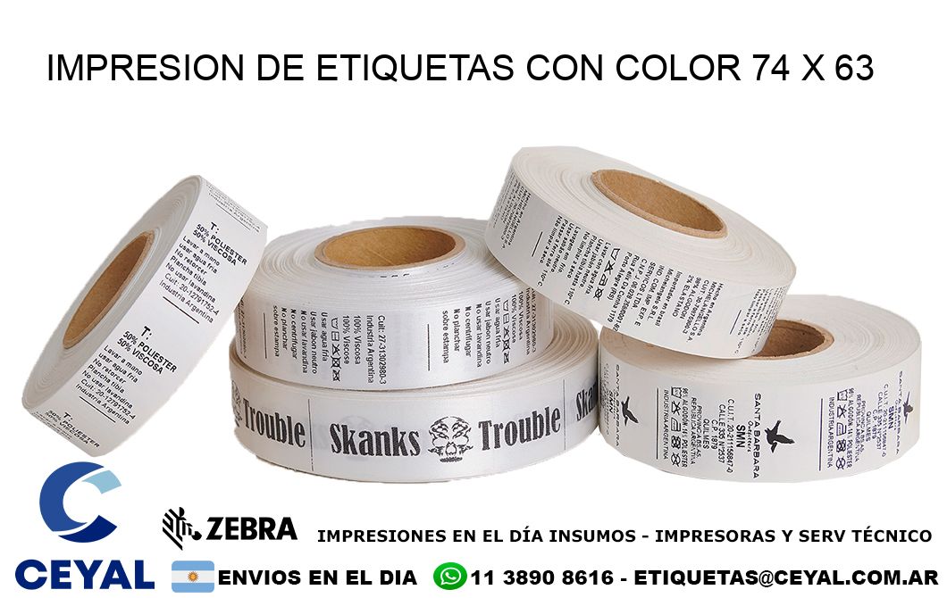 IMPRESION DE ETIQUETAS CON COLOR 74 x 63