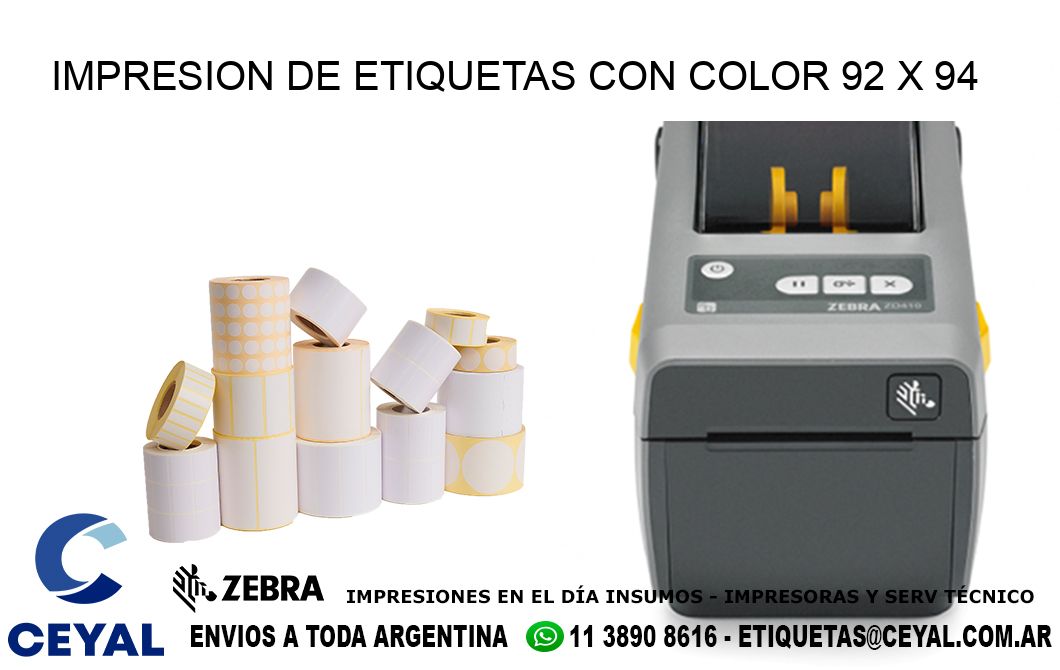 IMPRESION DE ETIQUETAS CON COLOR 92 x 94