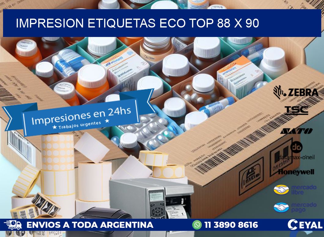 IMPRESION ETIQUETAS ECO TOP 88 x 90