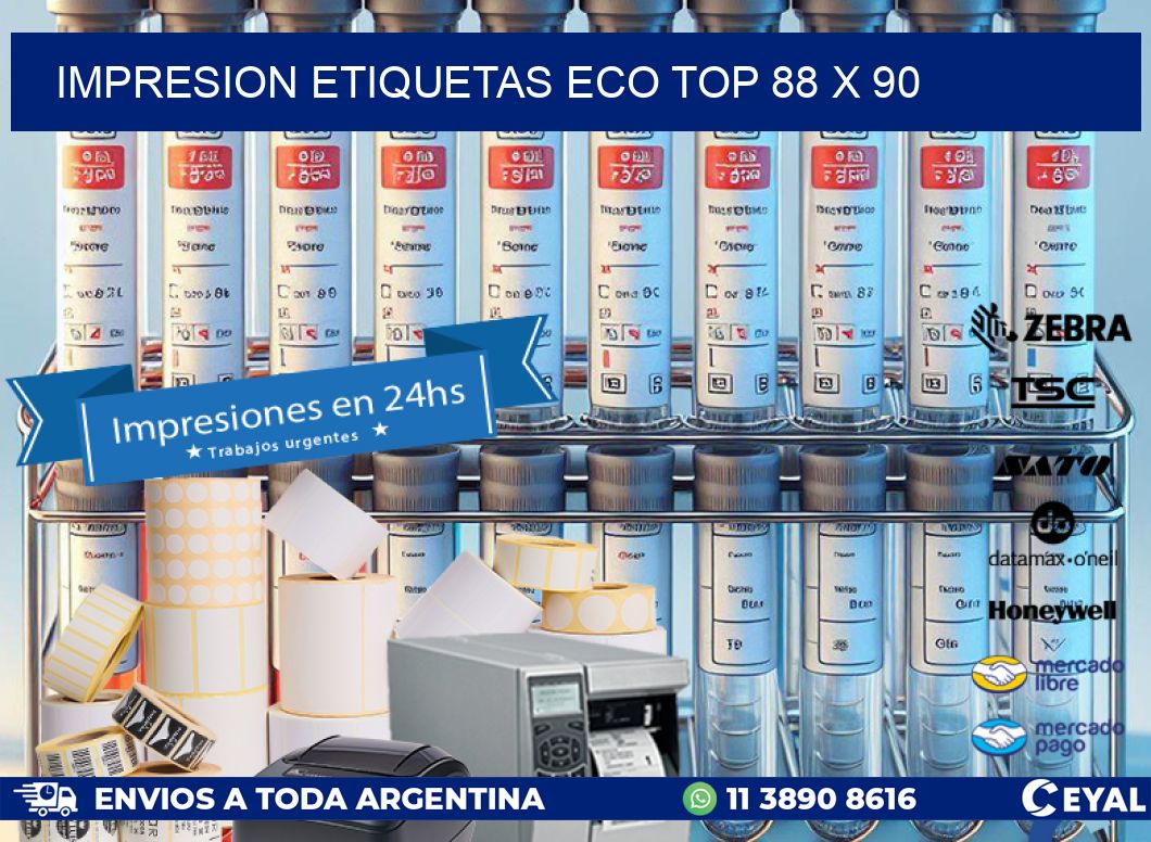 IMPRESION ETIQUETAS ECO TOP 88 x 90