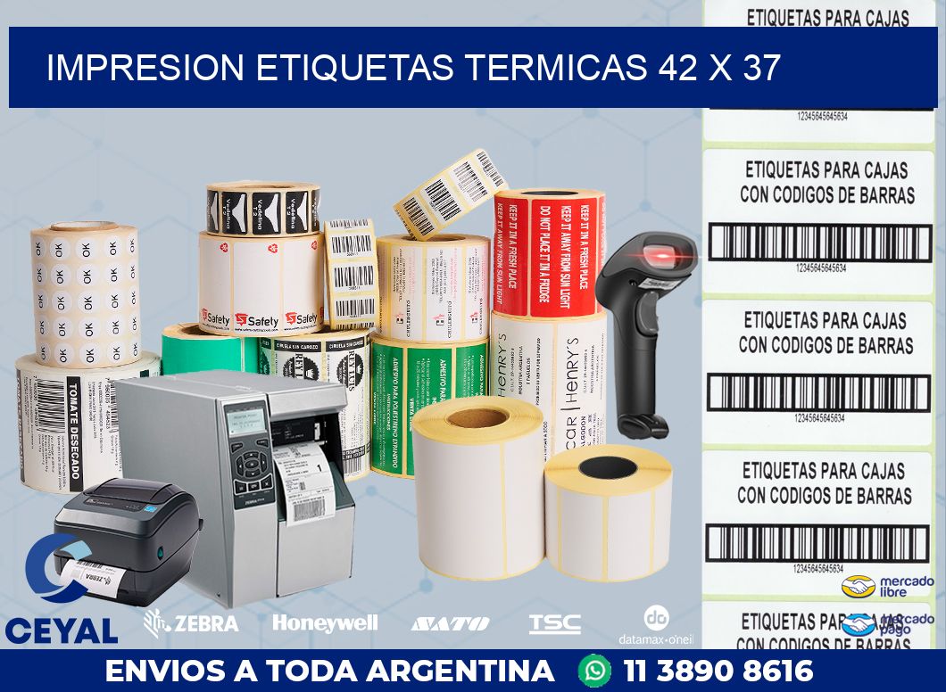 IMPRESION ETIQUETAS TERMICAS 42 x 37