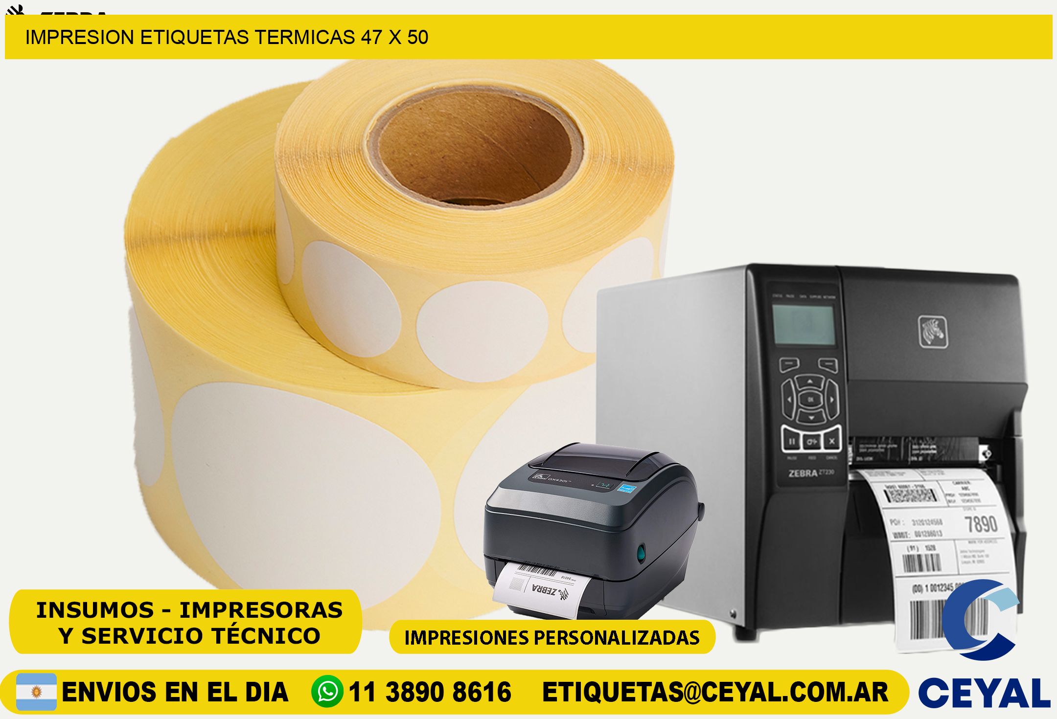 IMPRESION ETIQUETAS TERMICAS 47 x 50