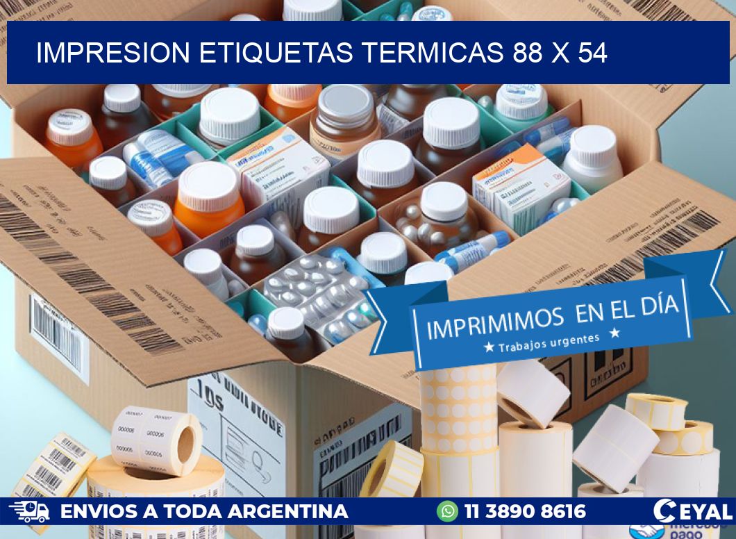 IMPRESION ETIQUETAS TERMICAS 88 x 54