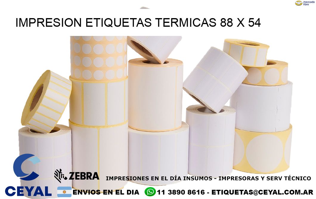 IMPRESION ETIQUETAS TERMICAS 88 x 54