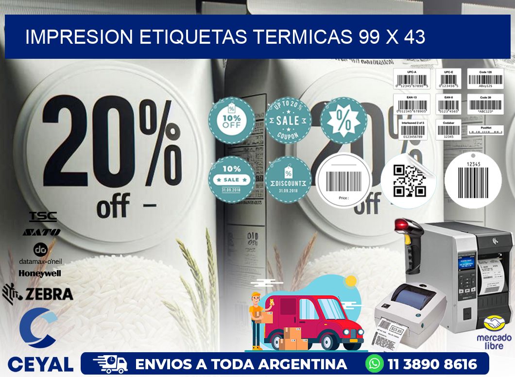 IMPRESION ETIQUETAS TERMICAS 99 x 43