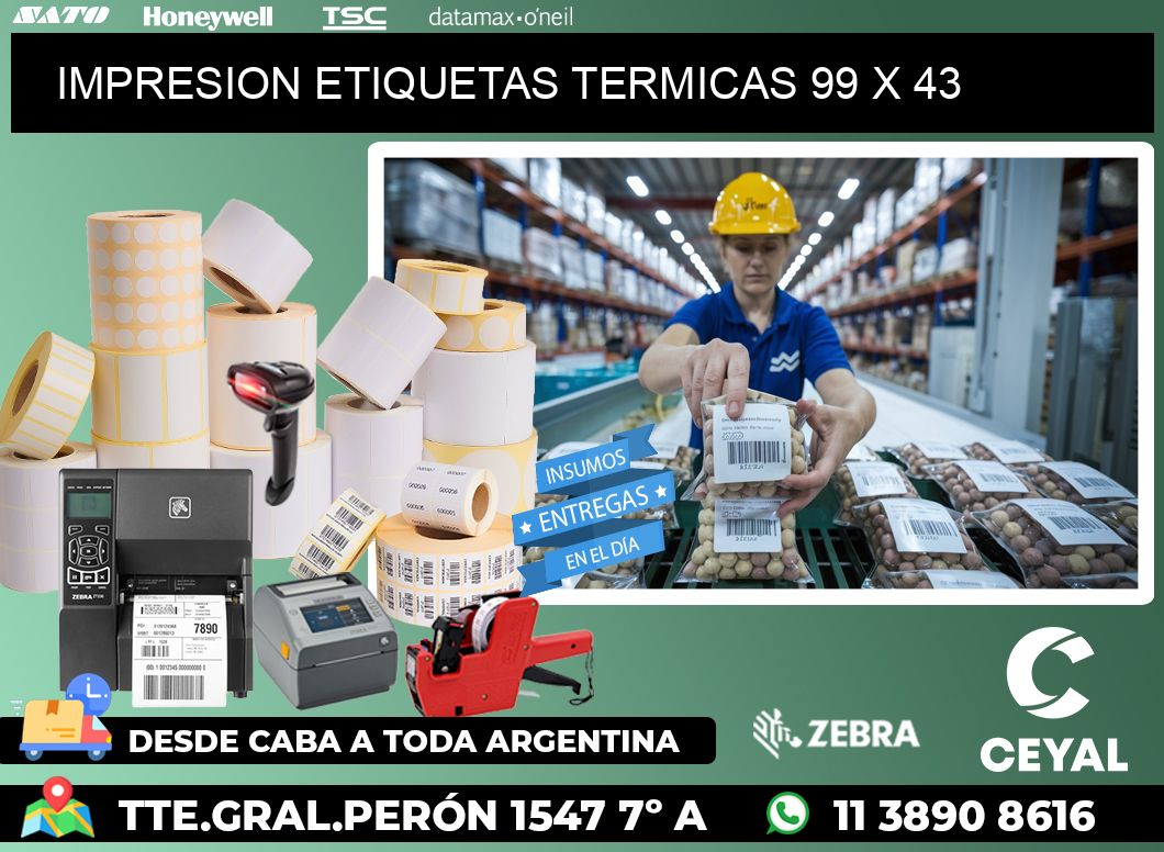 IMPRESION ETIQUETAS TERMICAS 99 x 43