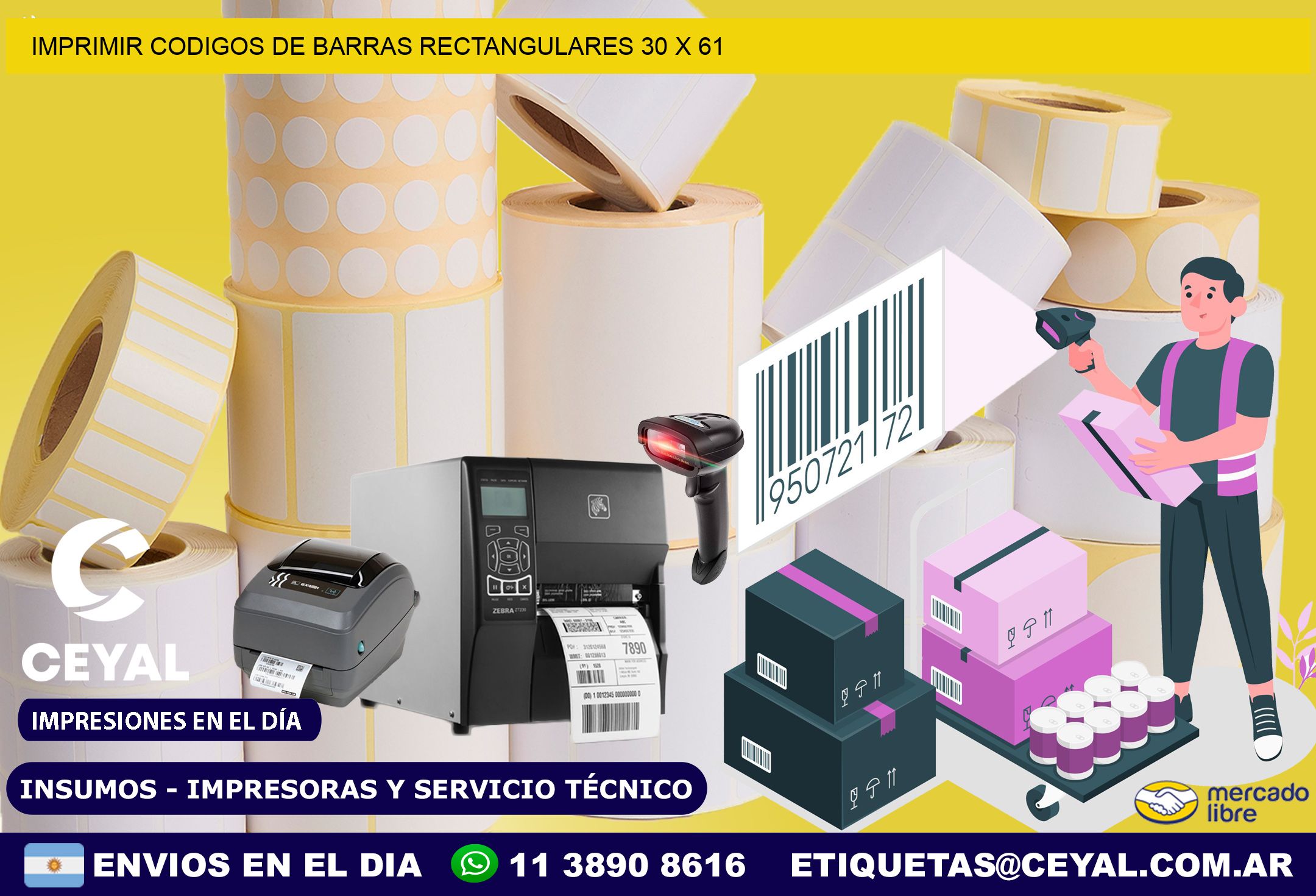 IMPRIMIR CODIGOS DE BARRAS RECTANGULARES 30 x 61