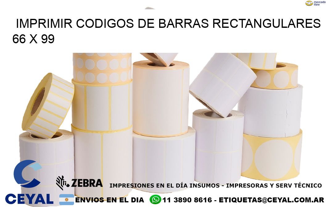 IMPRIMIR CODIGOS DE BARRAS RECTANGULARES 66 x 99