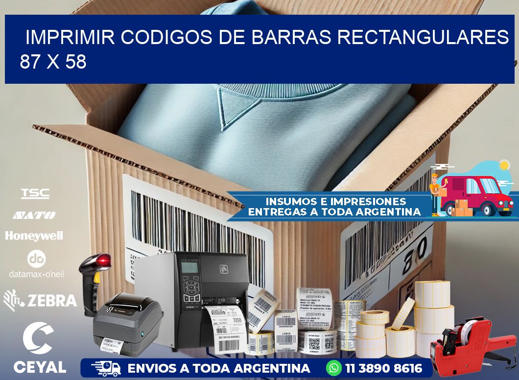 IMPRIMIR CODIGOS DE BARRAS RECTANGULARES 87 x 58