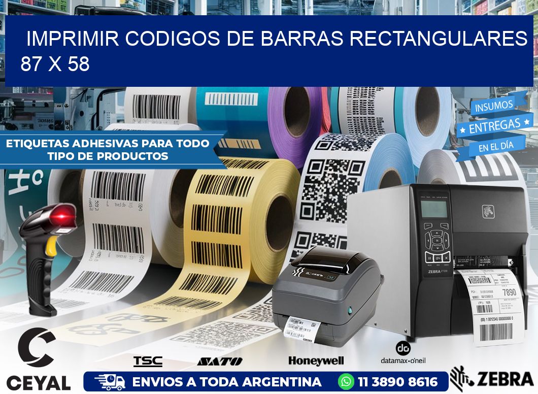 IMPRIMIR CODIGOS DE BARRAS RECTANGULARES 87 x 58