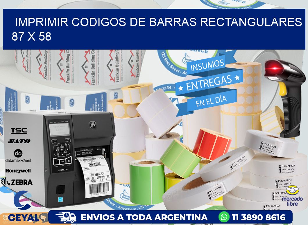 IMPRIMIR CODIGOS DE BARRAS RECTANGULARES 87 x 58