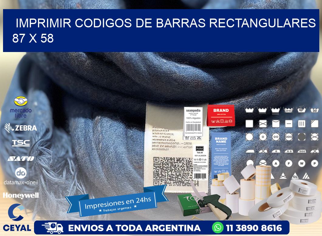 IMPRIMIR CODIGOS DE BARRAS RECTANGULARES 87 x 58