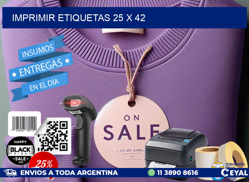 IMPRIMIR ETIQUETAS 25 x 42