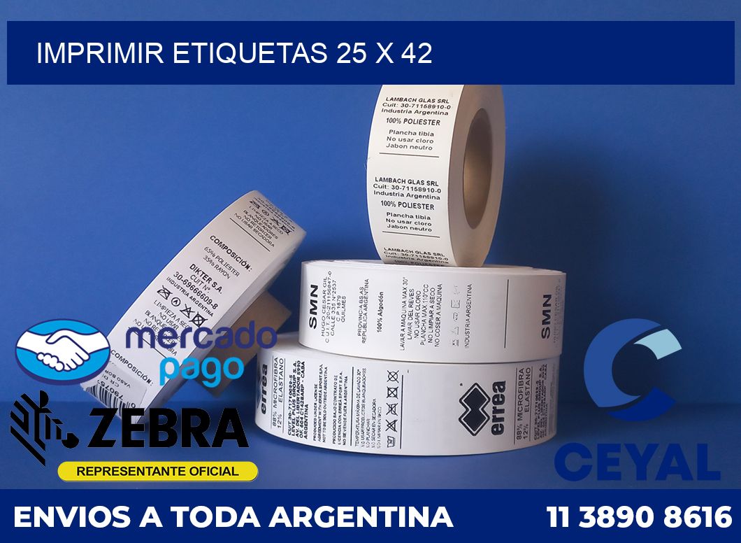 IMPRIMIR ETIQUETAS 25 x 42