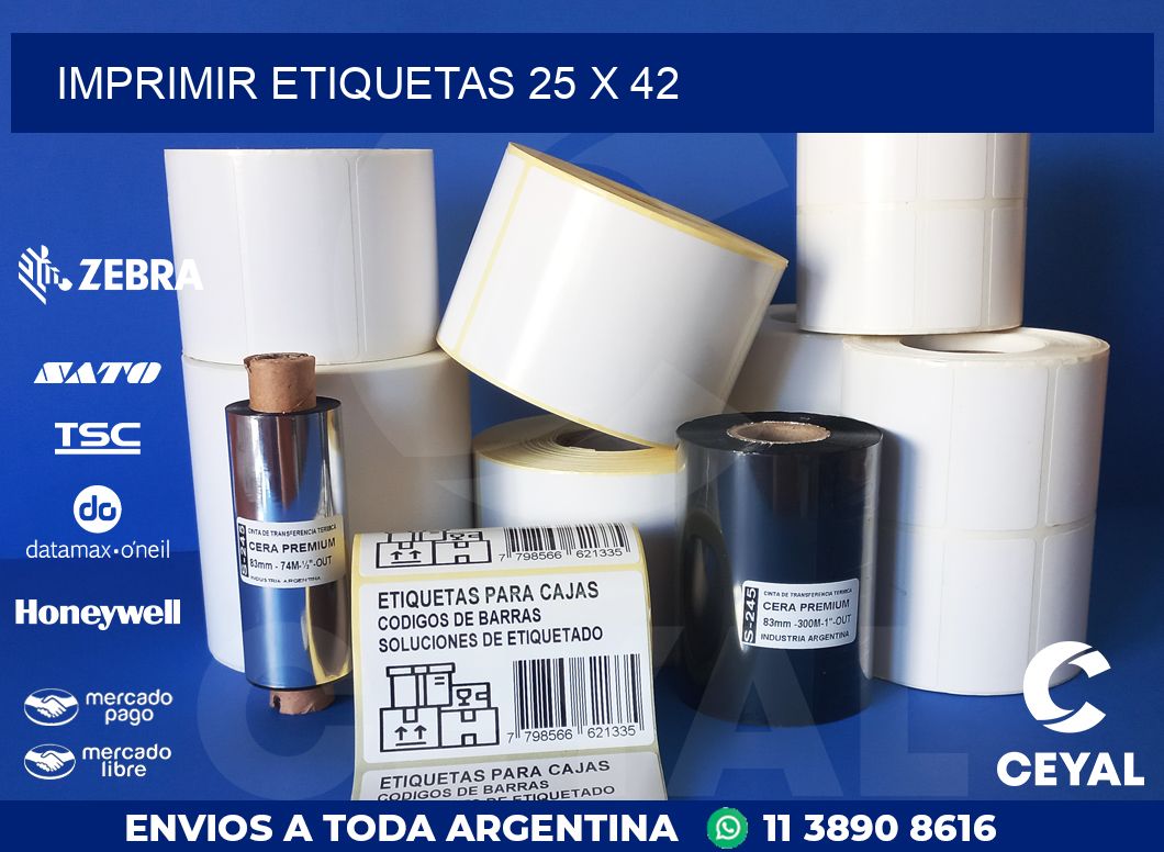 IMPRIMIR ETIQUETAS 25 x 42