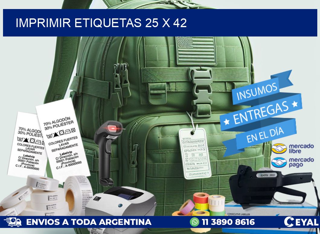 IMPRIMIR ETIQUETAS 25 x 42