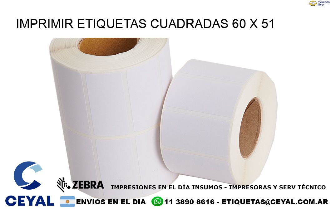 IMPRIMIR ETIQUETAS CUADRADAS 60 x 51