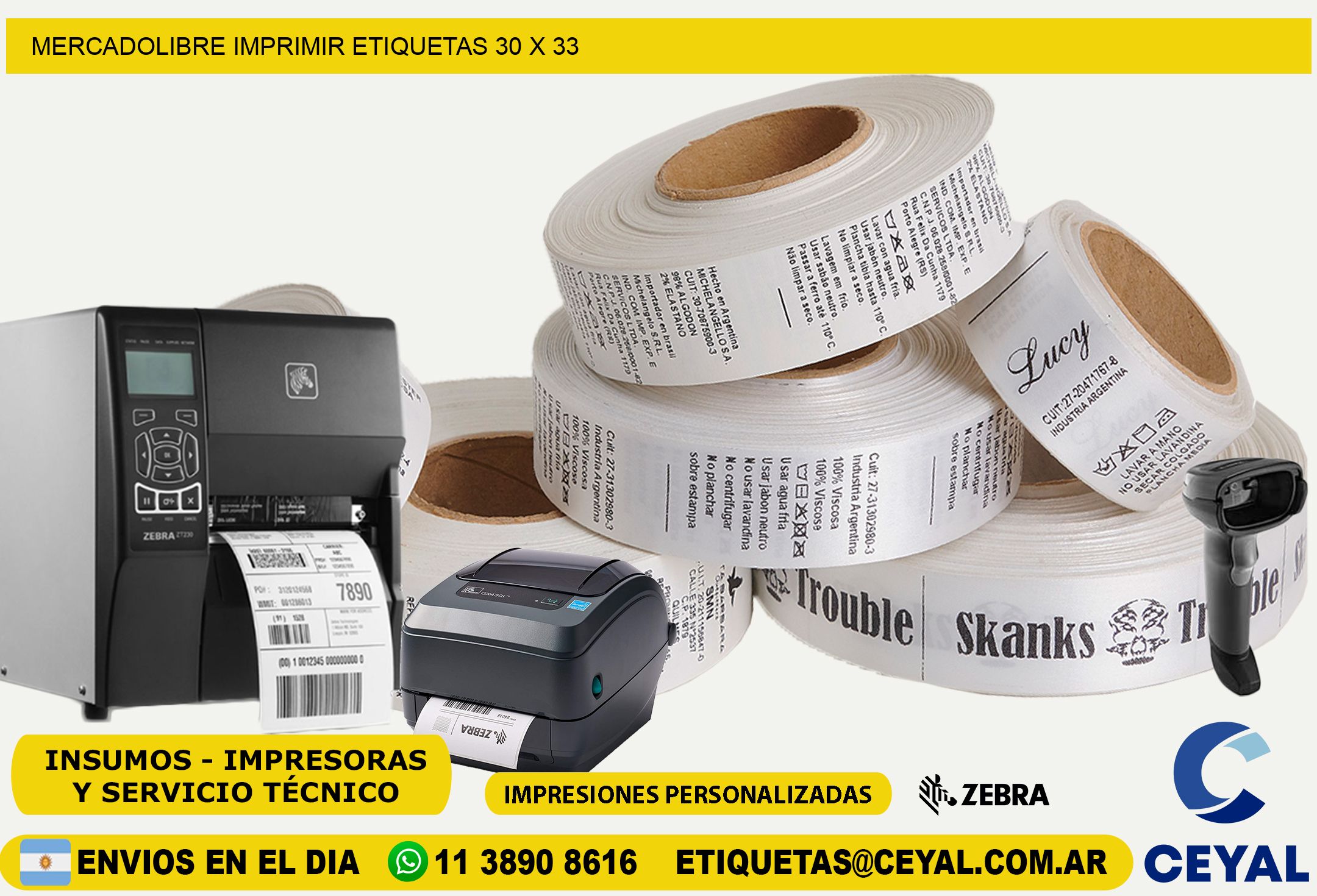 MERCADOLIBRE IMPRIMIR ETIQUETAS 30 x 33