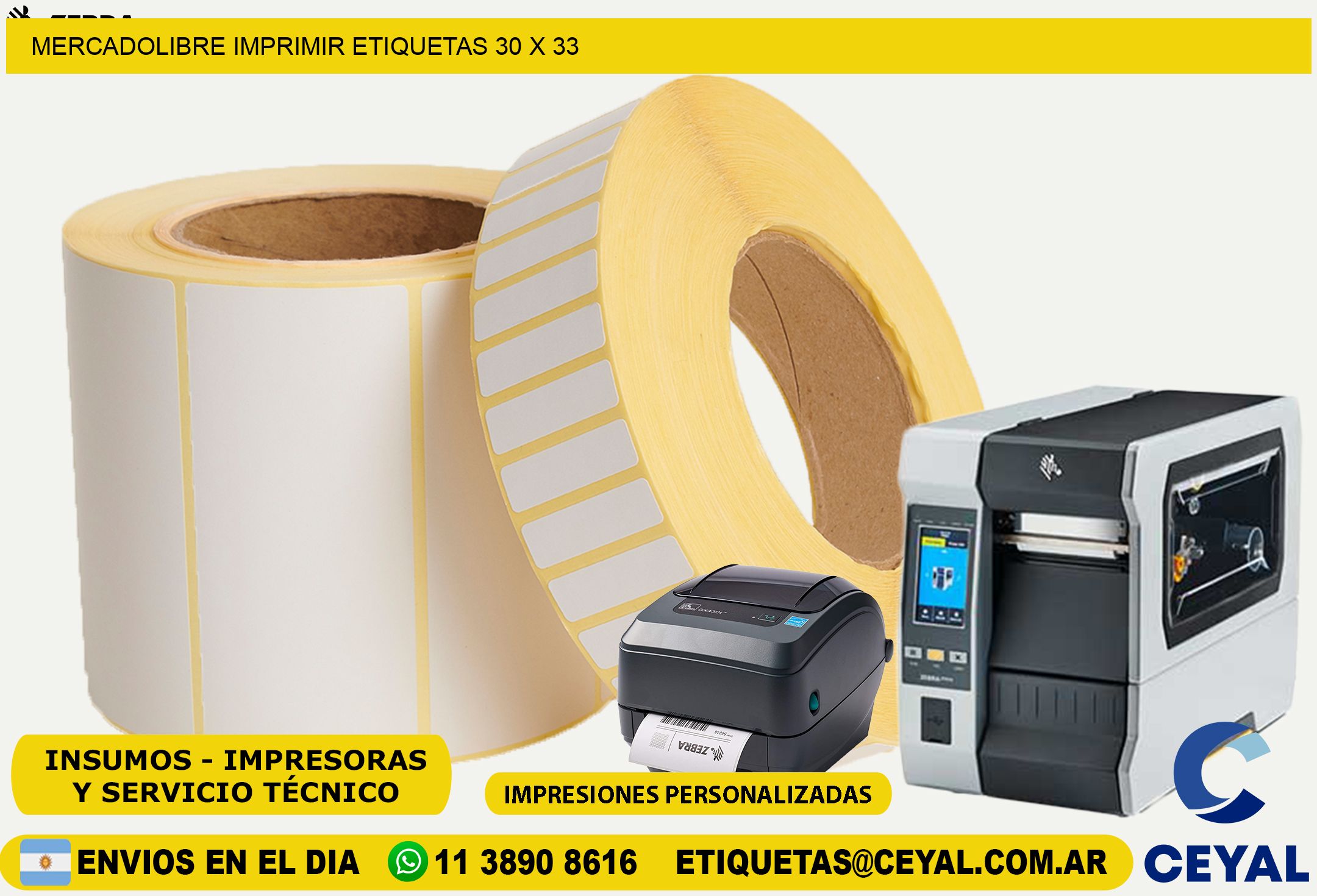 MERCADOLIBRE IMPRIMIR ETIQUETAS 30 x 33