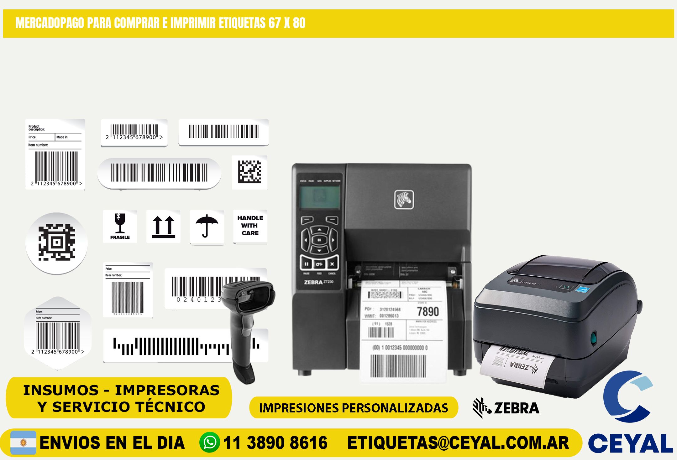 MERCADOPAGO PARA COMPRAR E IMPRIMIR ETIQUETAS 67 x 80