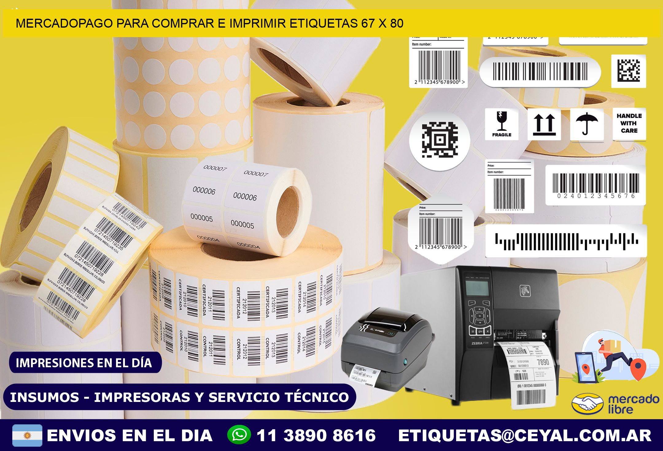 MERCADOPAGO PARA COMPRAR E IMPRIMIR ETIQUETAS 67 x 80
