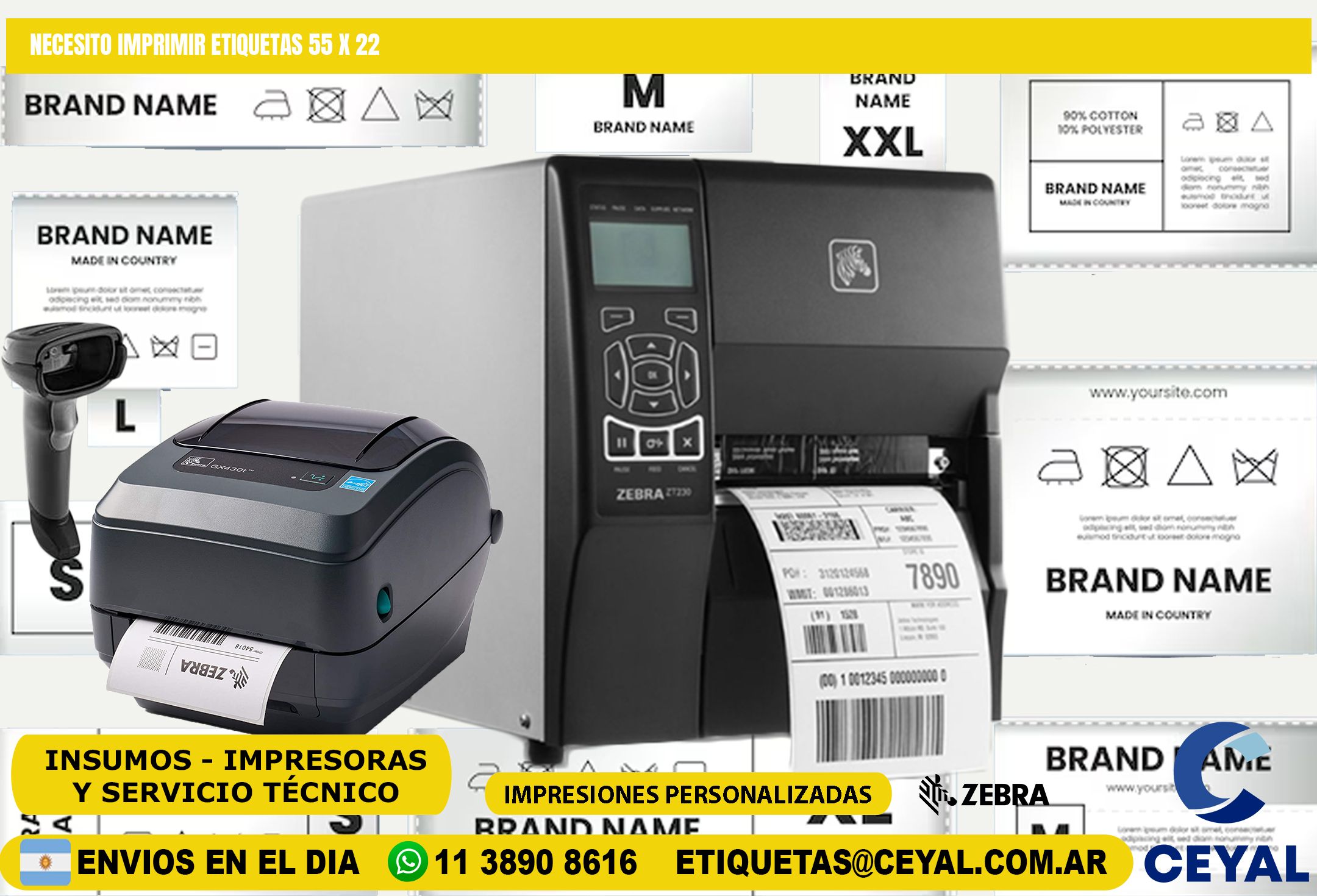 NECESITO IMPRIMIR ETIQUETAS 55 x 22