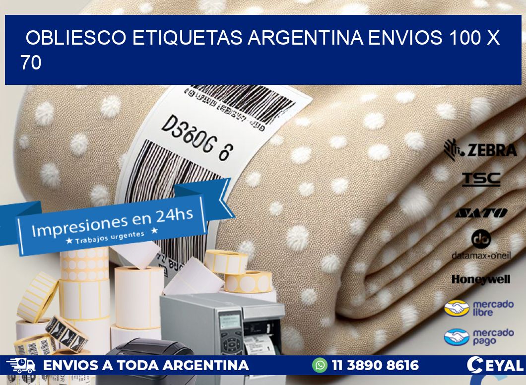 OBLIESCO ETIQUETAS ARGENTINA ENVIOS 100 x 70