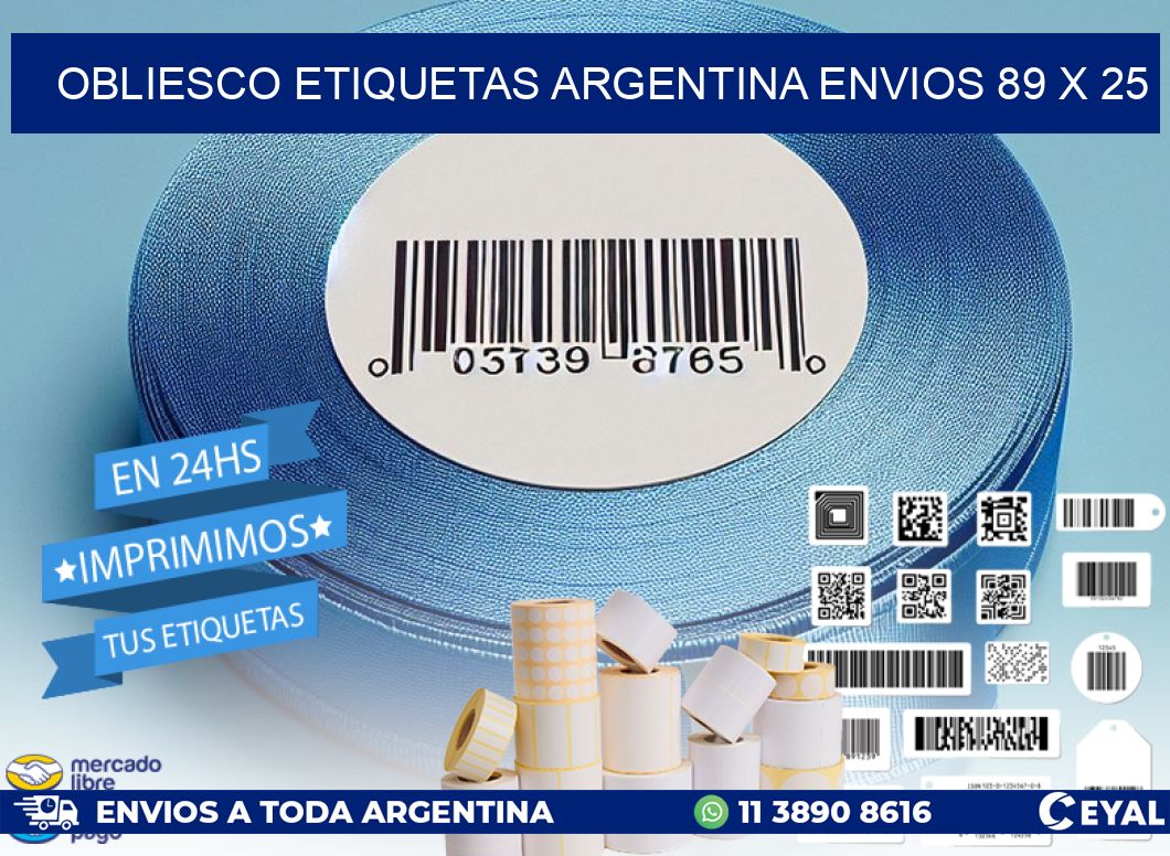 OBLIESCO ETIQUETAS ARGENTINA ENVIOS 89 x 25
