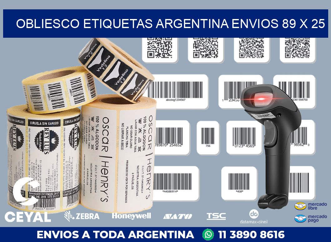 OBLIESCO ETIQUETAS ARGENTINA ENVIOS 89 x 25