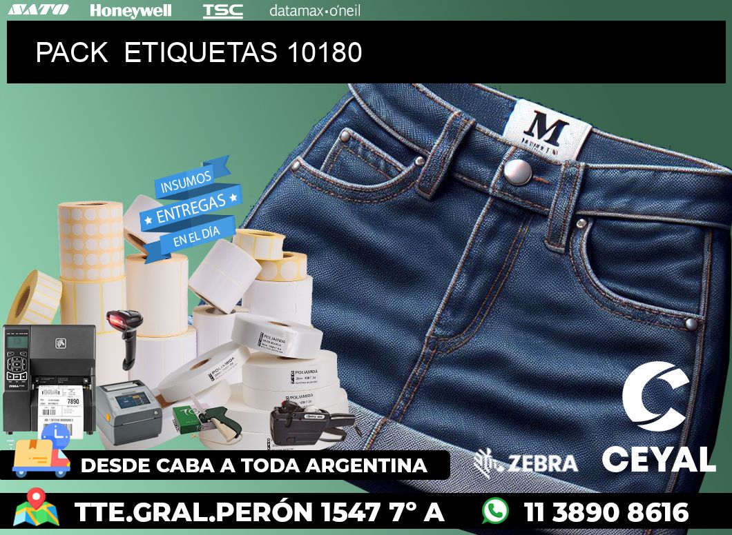 PACK  ETIQUETAS 10180