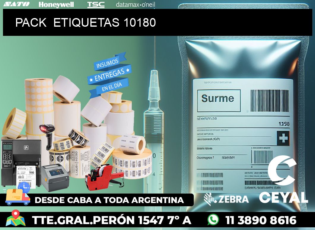 PACK  ETIQUETAS 10180