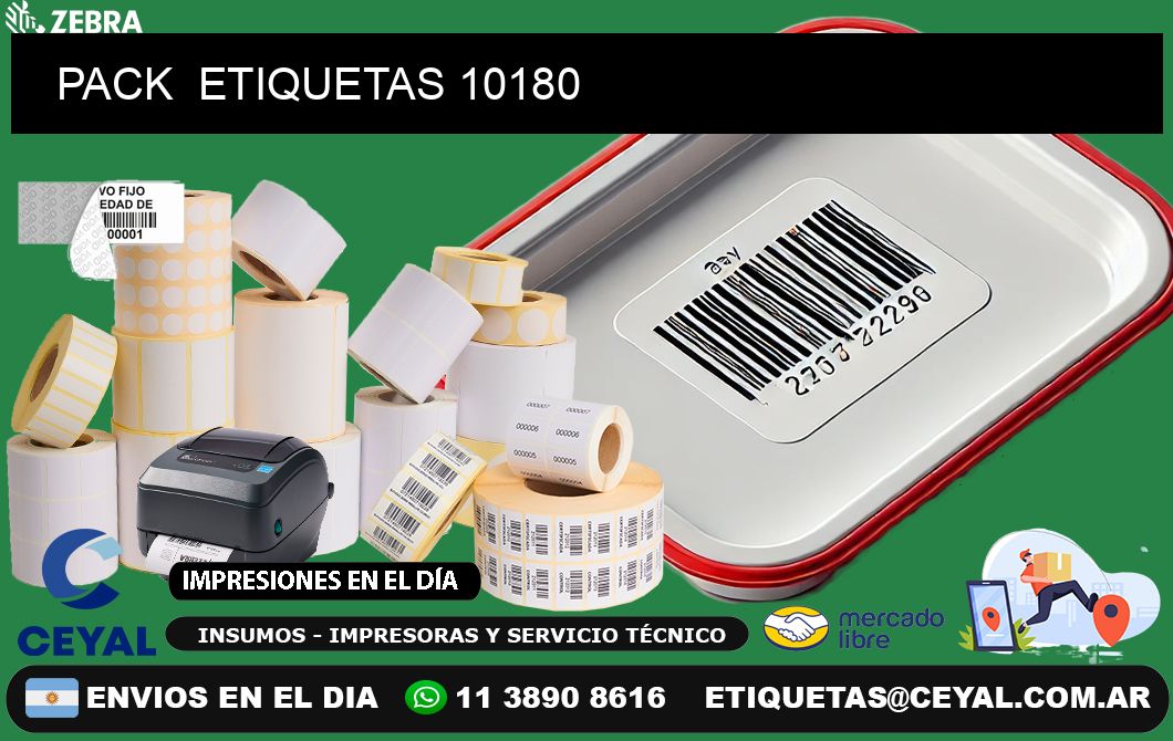 PACK  ETIQUETAS 10180
