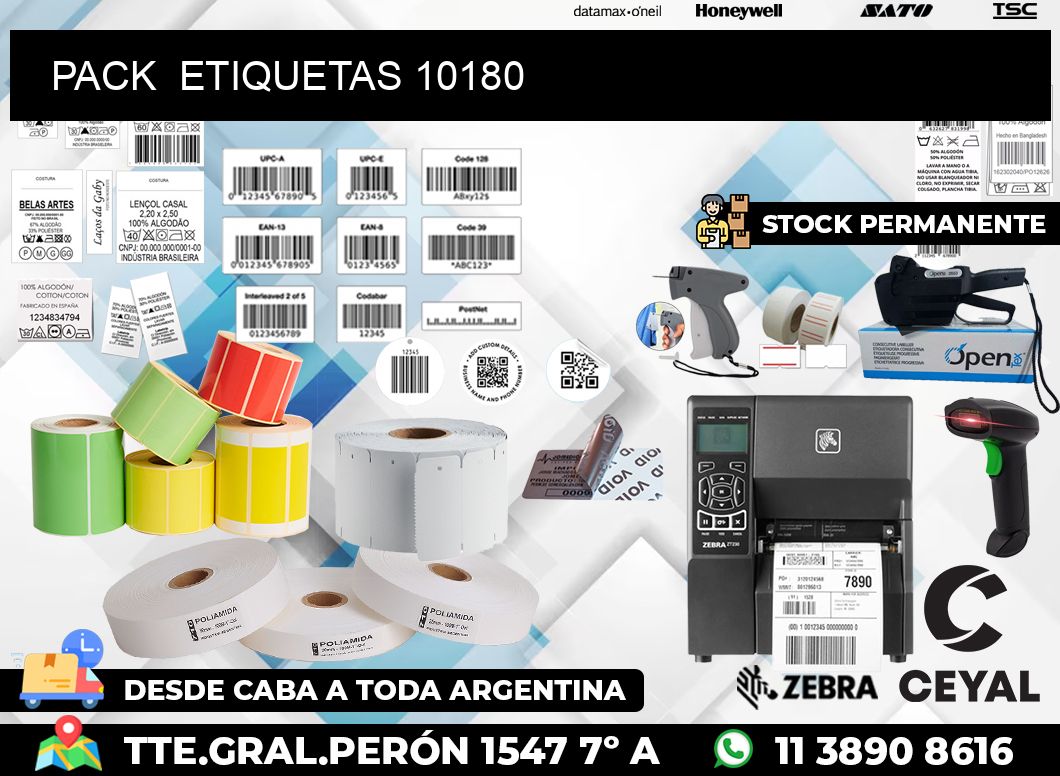 PACK  ETIQUETAS 10180