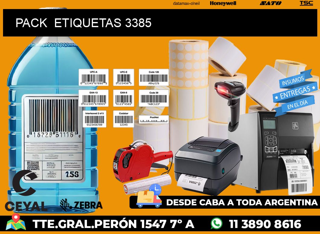 PACK ETIQUETAS 3385