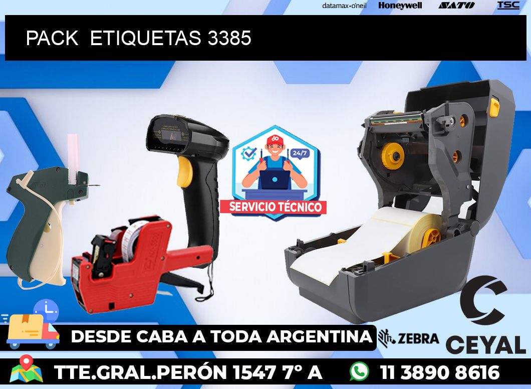 PACK  ETIQUETAS 3385