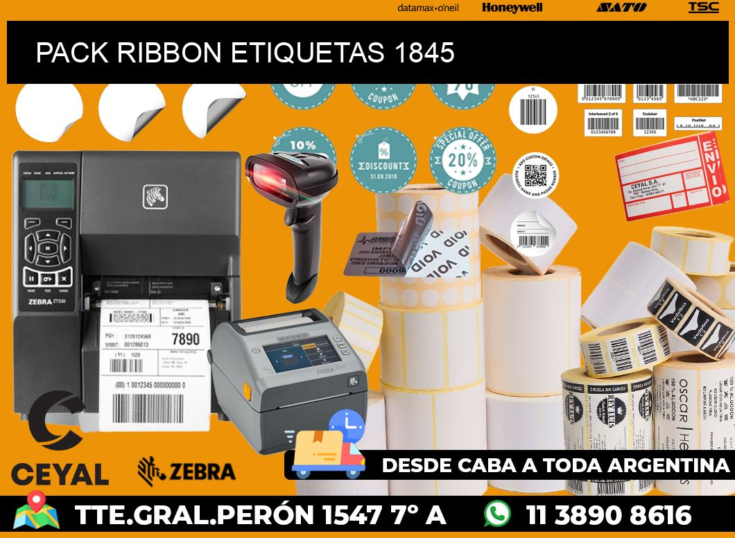 PACK RIBBON ETIQUETAS 1845