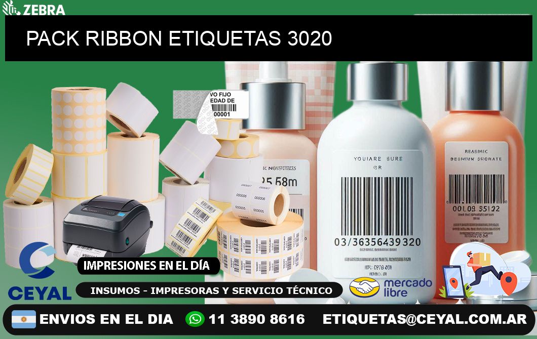 PACK RIBBON ETIQUETAS 3020
