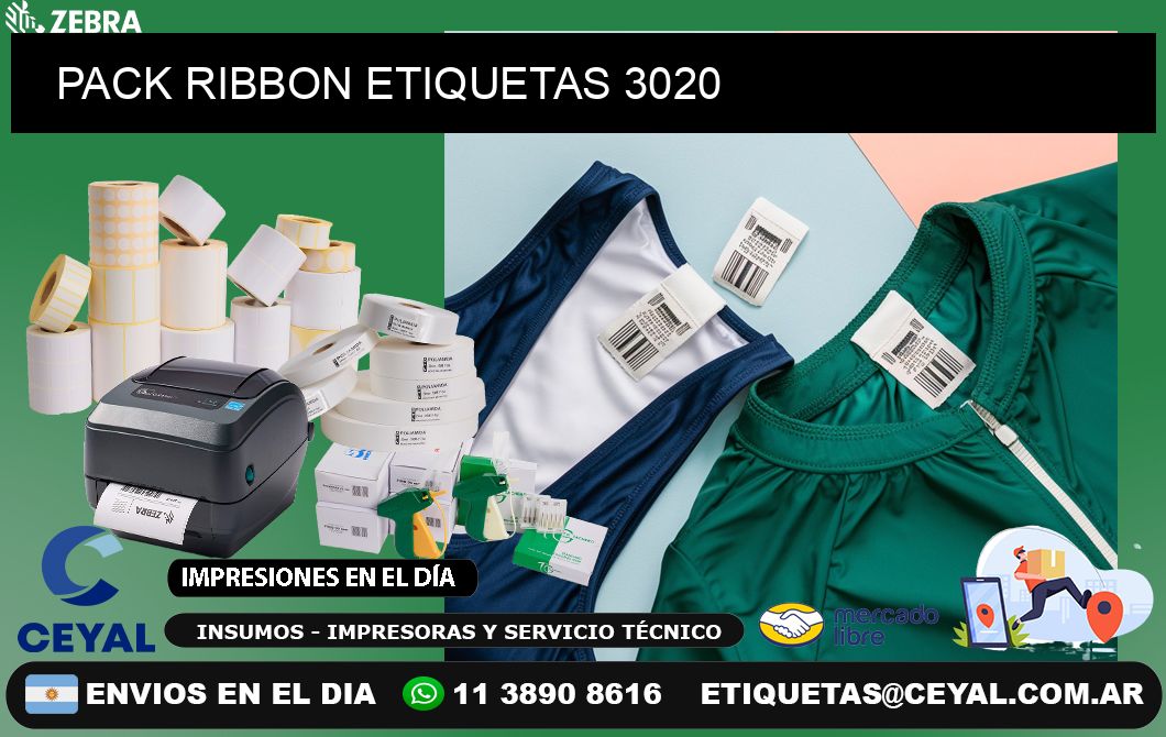 PACK RIBBON ETIQUETAS 3020